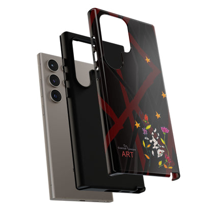 Tough Cases - Google Pixel - Samsung Galaxy - Motiv: Katze schwebt und Ranken, H 5,26 cm, Mikado3