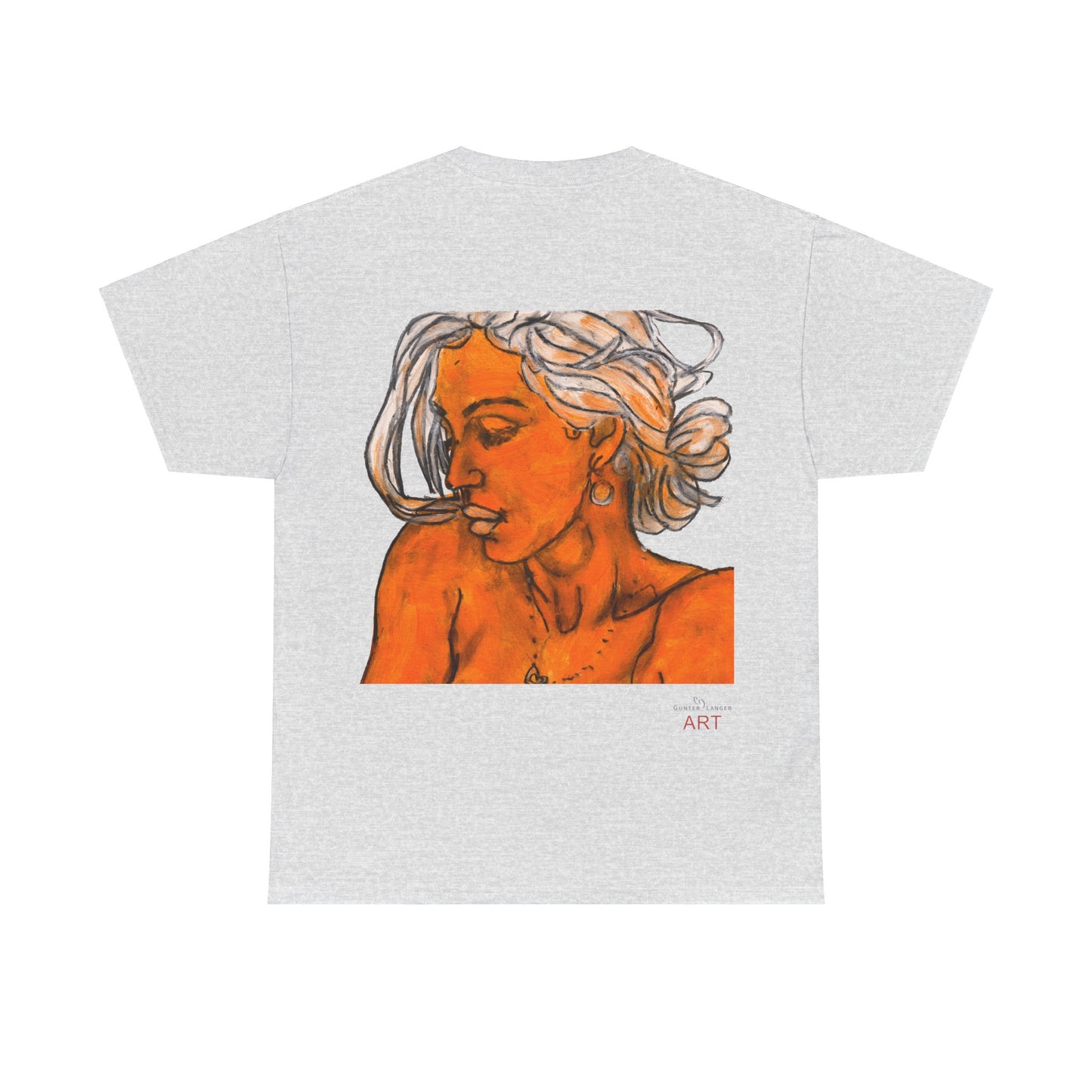 Unisex Heavy Cotton Tee - Motiv: Rückseite Amara, H 39 cm