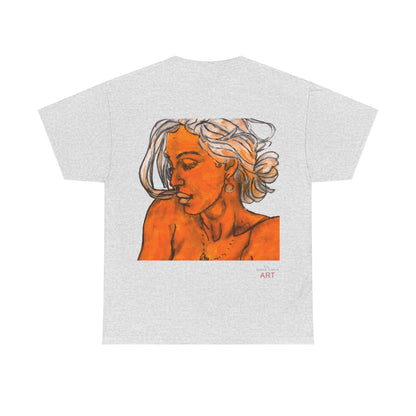 Unisex Heavy Cotton Tee - Motiv: Rückseite Amara, H 39 cm