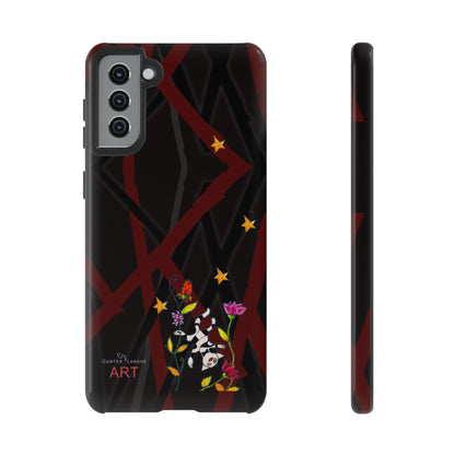 Tough Cases - Google Pixel - Samsung Galaxy - Motiv: Katze schwebt und Ranken, H 5,26 cm, Mikado3