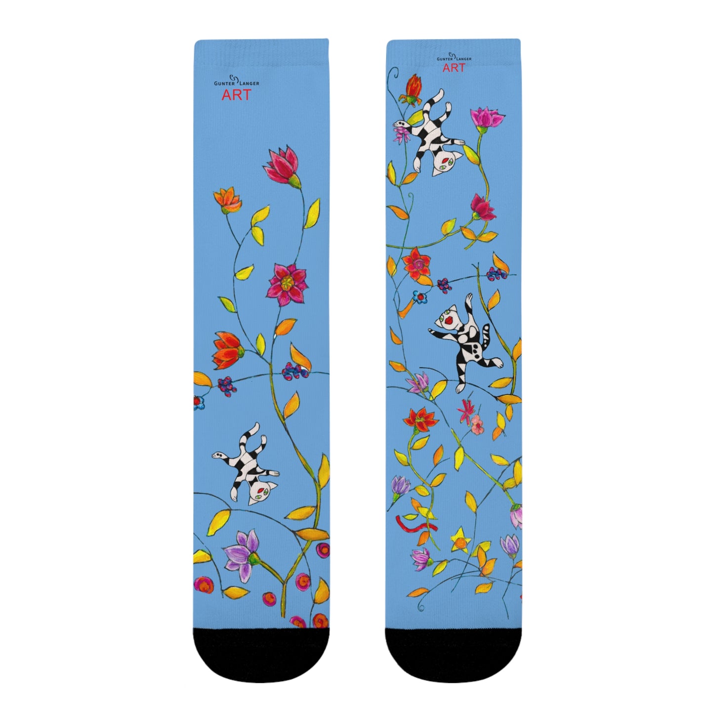 Sublimation Crew Socks (EU) - Motiv: Katzen und Ranken