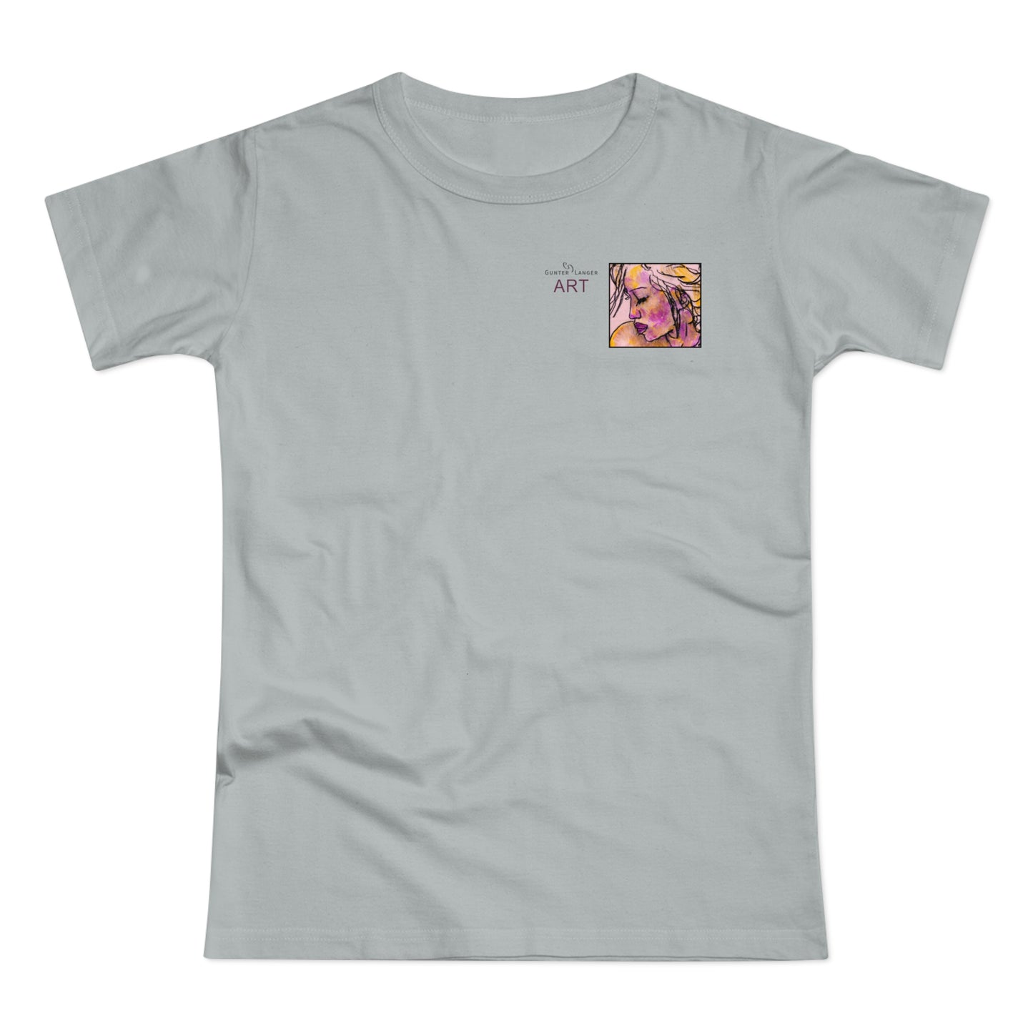 Single Jersey Women's T-shirt - hell - Motiv: Lilli, Ausschnitt, H 6,5 cm