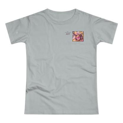Single Jersey Women's T-shirt - hell - Motiv: Lilli, Ausschnitt, H 6,5 cm