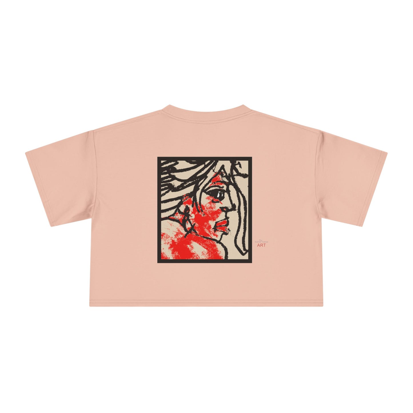 Women's Crop Tee  - Motiv: Front Ria (Ausschnitt H 13,5 cm), & Rückseite Ria, H 24,8 cm