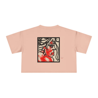 Women's Crop Tee  - Motiv: Front Ria (Ausschnitt H 13,5 cm), & Rückseite Ria, H 24,8 cm