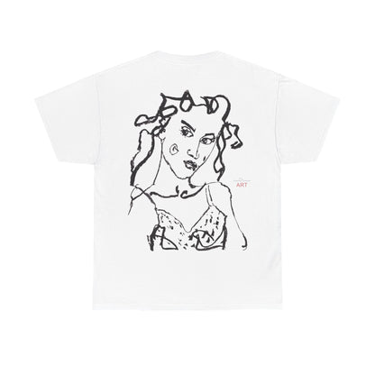 Unisex Heavy Cotton Tee - Motiv: Front Jana klein H 16,3 cm & Rückseite Jana H 49 cm