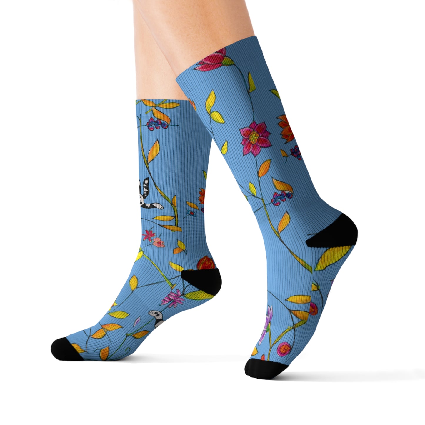 Sublimation Socks - Motiv: Katzen und Ranken