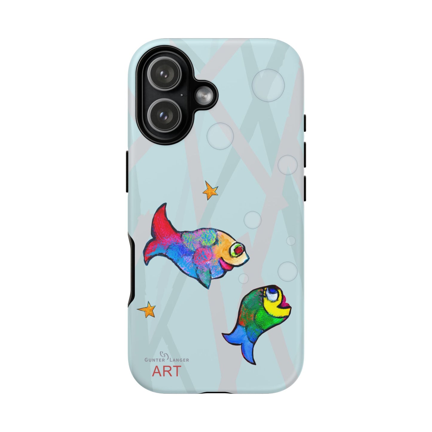 Tough Cases - iPhone - Motiv: "Fische", Mikado blau