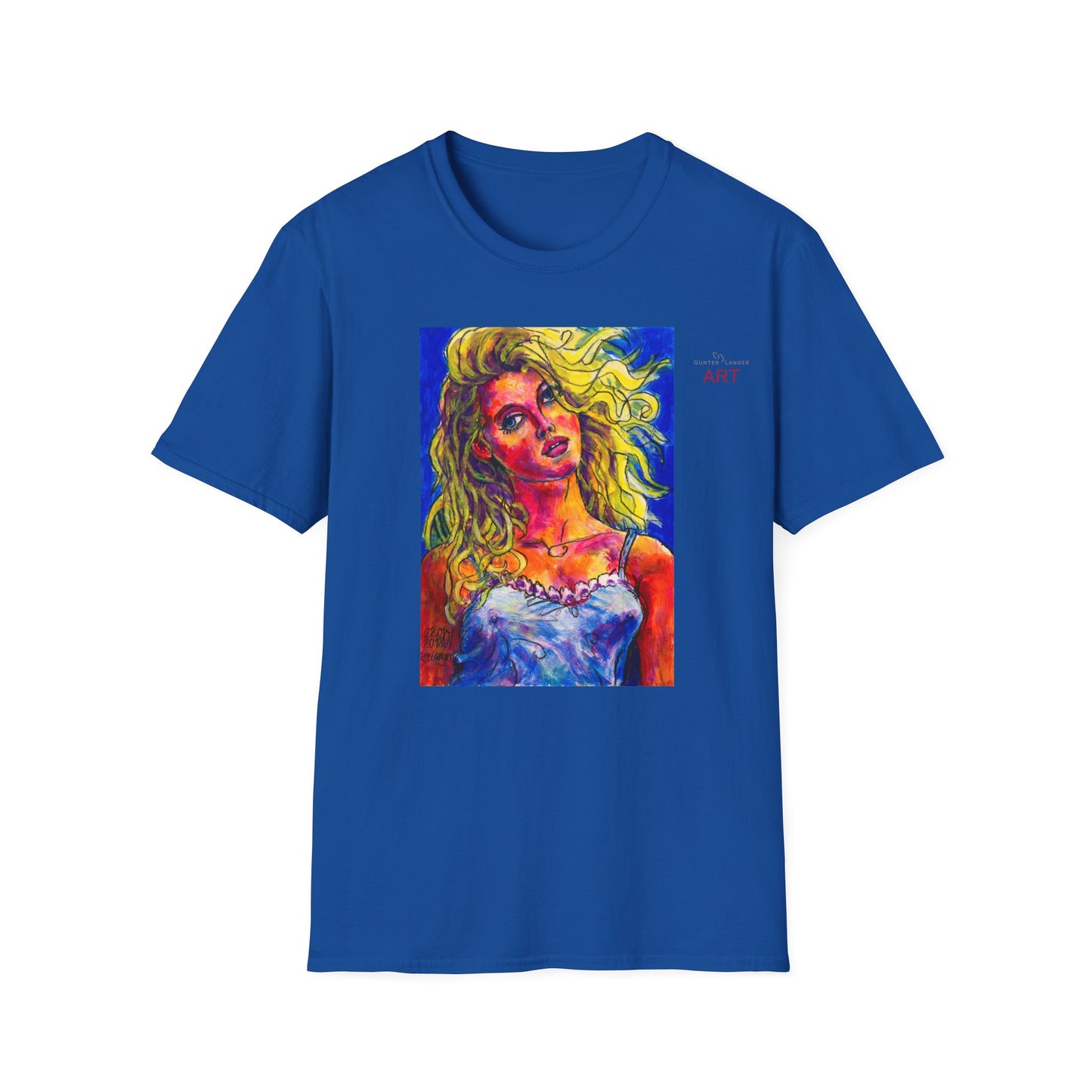 Unisex Softstyle T-Shirt - Motiv: Front Mascha,  H 33cm Korr2 sw