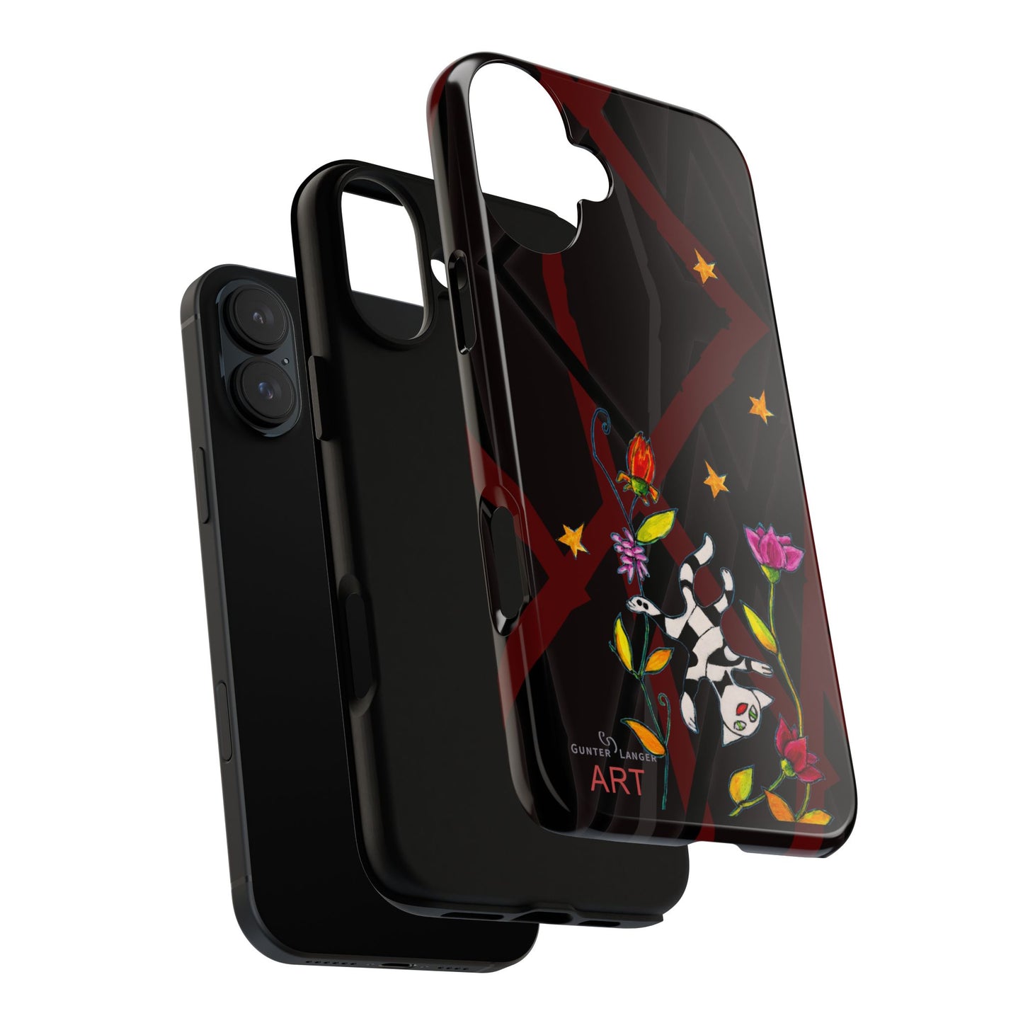Tough Cases - iPhone - Motiv: Katze schwebt und Ranken, H 7,73 cm, Mikado3