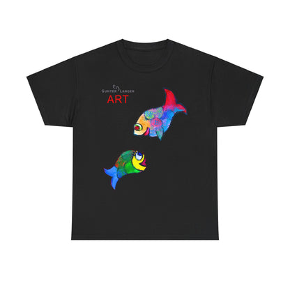 Unisex Heavy Cotton Tee - Motiv: Front Zwei Fische zueinander