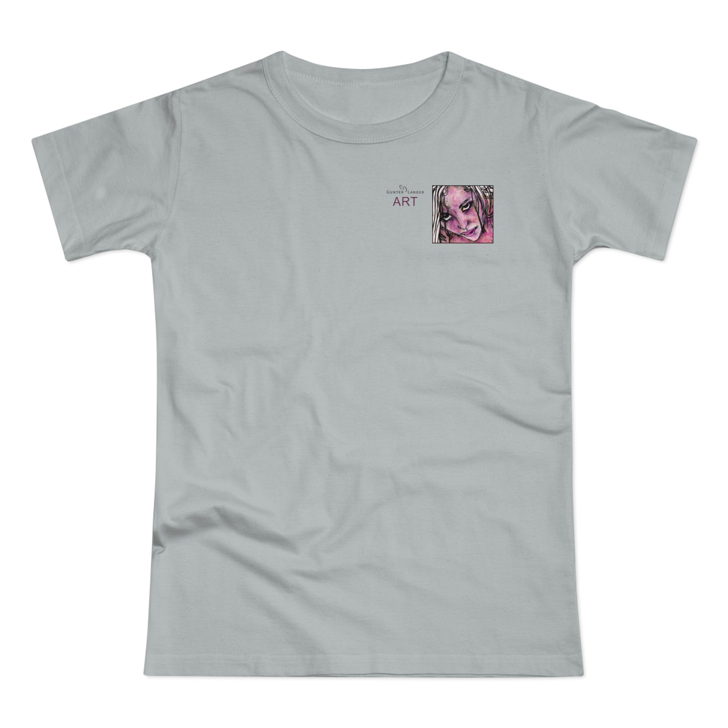 Single Jersey Women's T-shirt - hell - Motiv: Stella, Ausschnitt, H 6,3 cm