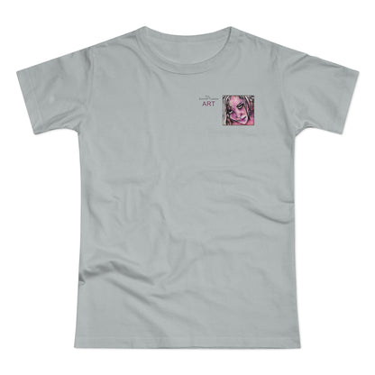 Single Jersey Women's T-shirt - hell - Motiv: Stella, Ausschnitt, H 6,3 cm