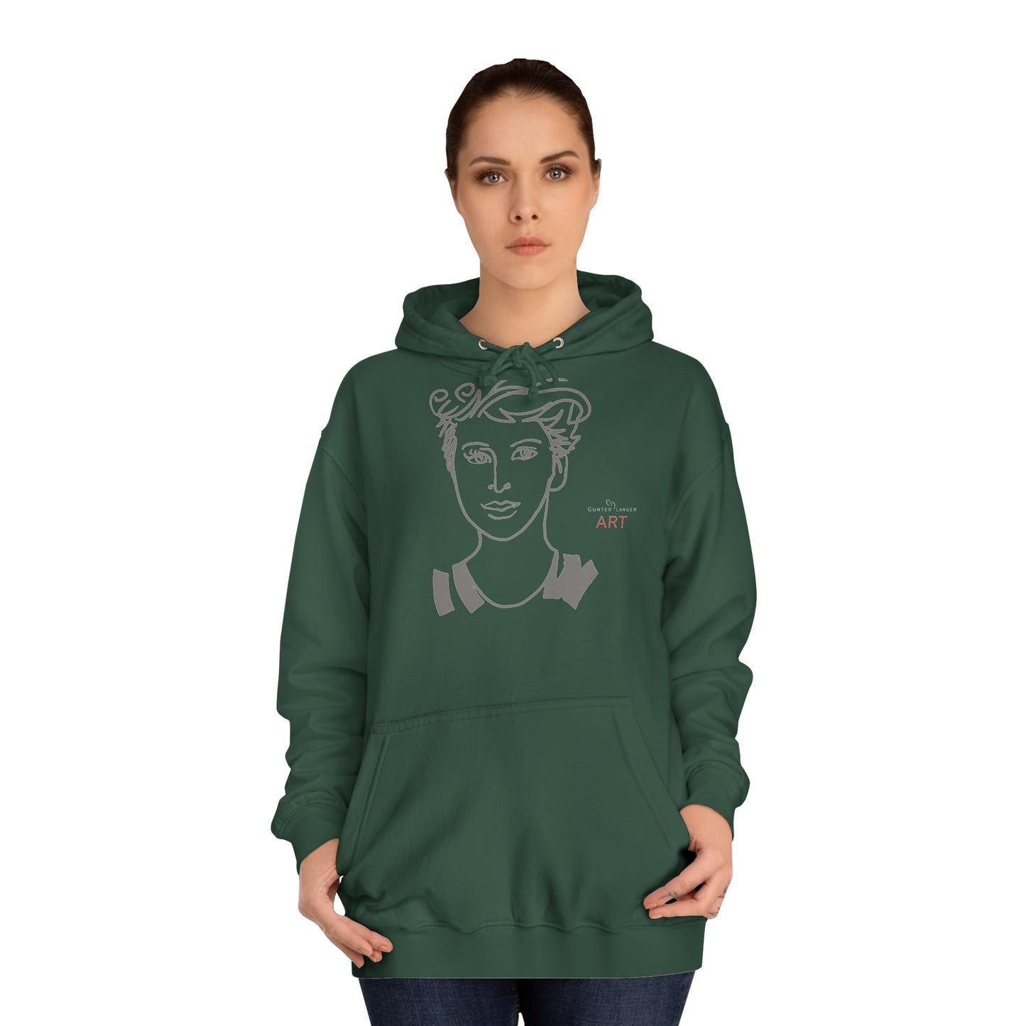 Unisex College Hoodie -  Motiv: (grau) Front Lars & Rückseite Gia