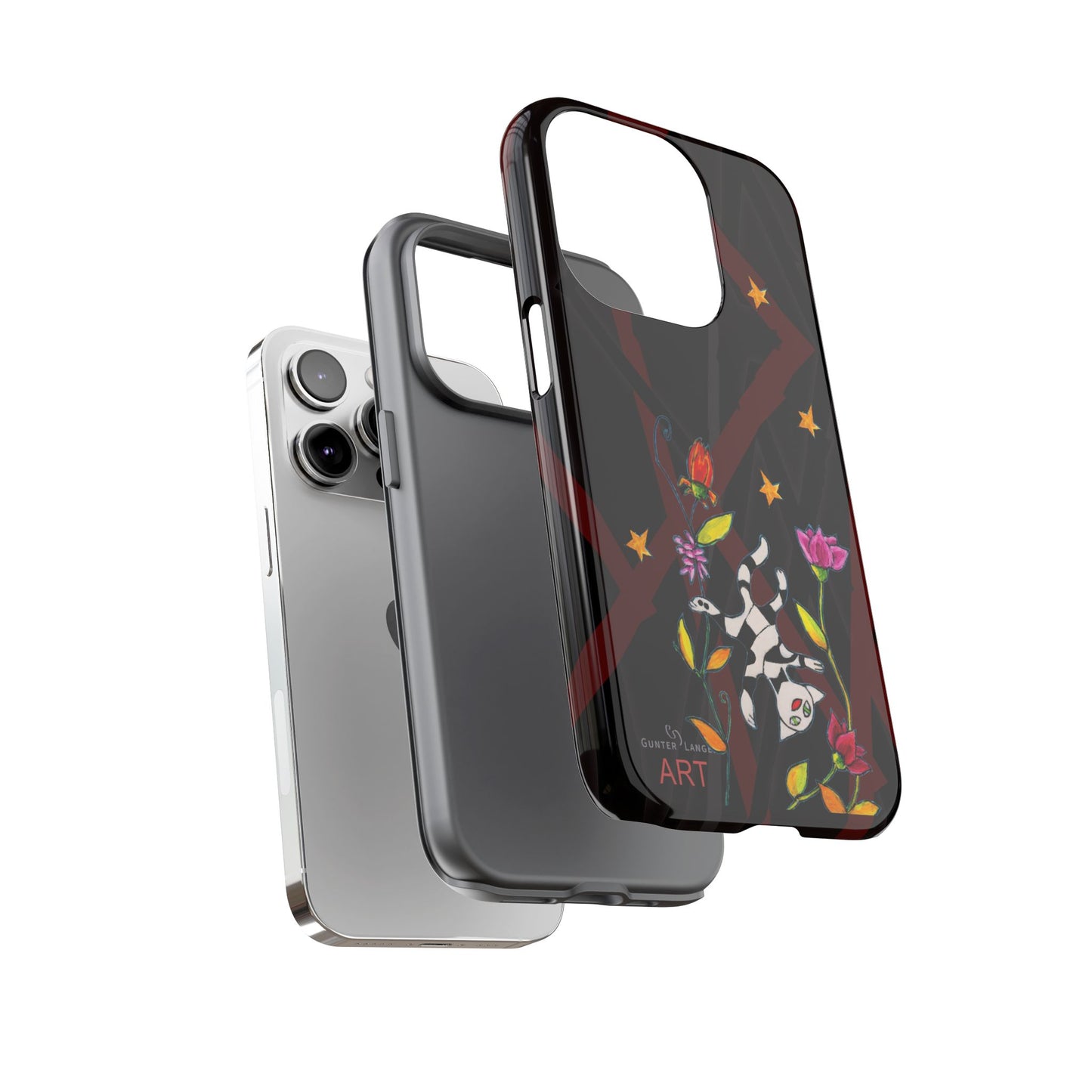 Tough Cases - iPhone - Motiv: Katze schwebt und Ranken, H 7,73 cm, Mikado3