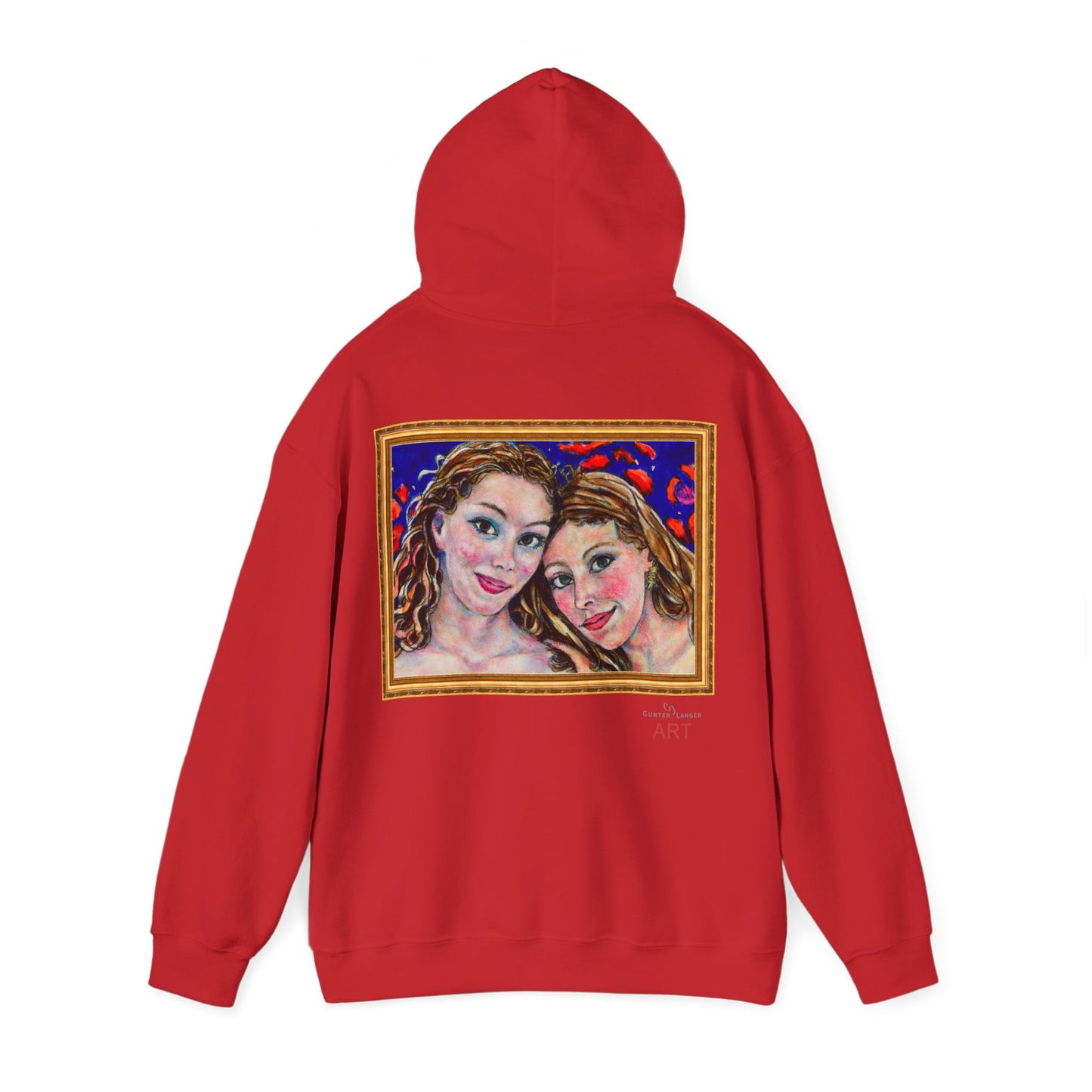 Unisex Heavy Blend™ Hooded Sweatshirt - Motiv: Frontseite Augen & Rückseite Freundinnen, (gerahmt, H 29 cm)