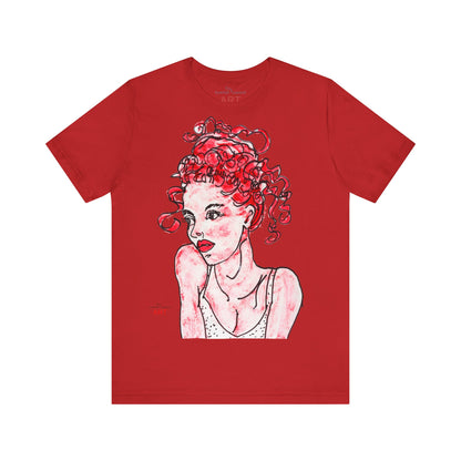 Unisex Jersey Short Sleeve Tee - Motiv: Front Mila, H 49 cm