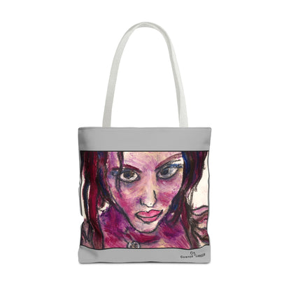 Tote Bag (AOP)- Motiv: Front Lola & Rückseite Lola, Grau