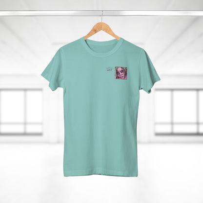 Single Jersey Women's T-shirt - hell - Motiv: Stella, Ausschnitt, H 6,3 cm