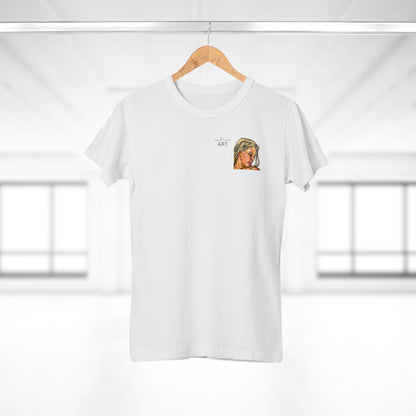 Single Jersey Women's T-shirt - hell - Motiv: Erna, Ausschnitt, H 8 cm