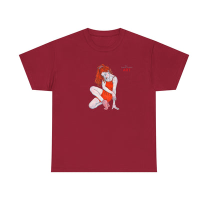 Unisex Heavy Cotton Tee - Motiv:  Front Julia, H25 cm & Rückseite Julia, H 49 cm