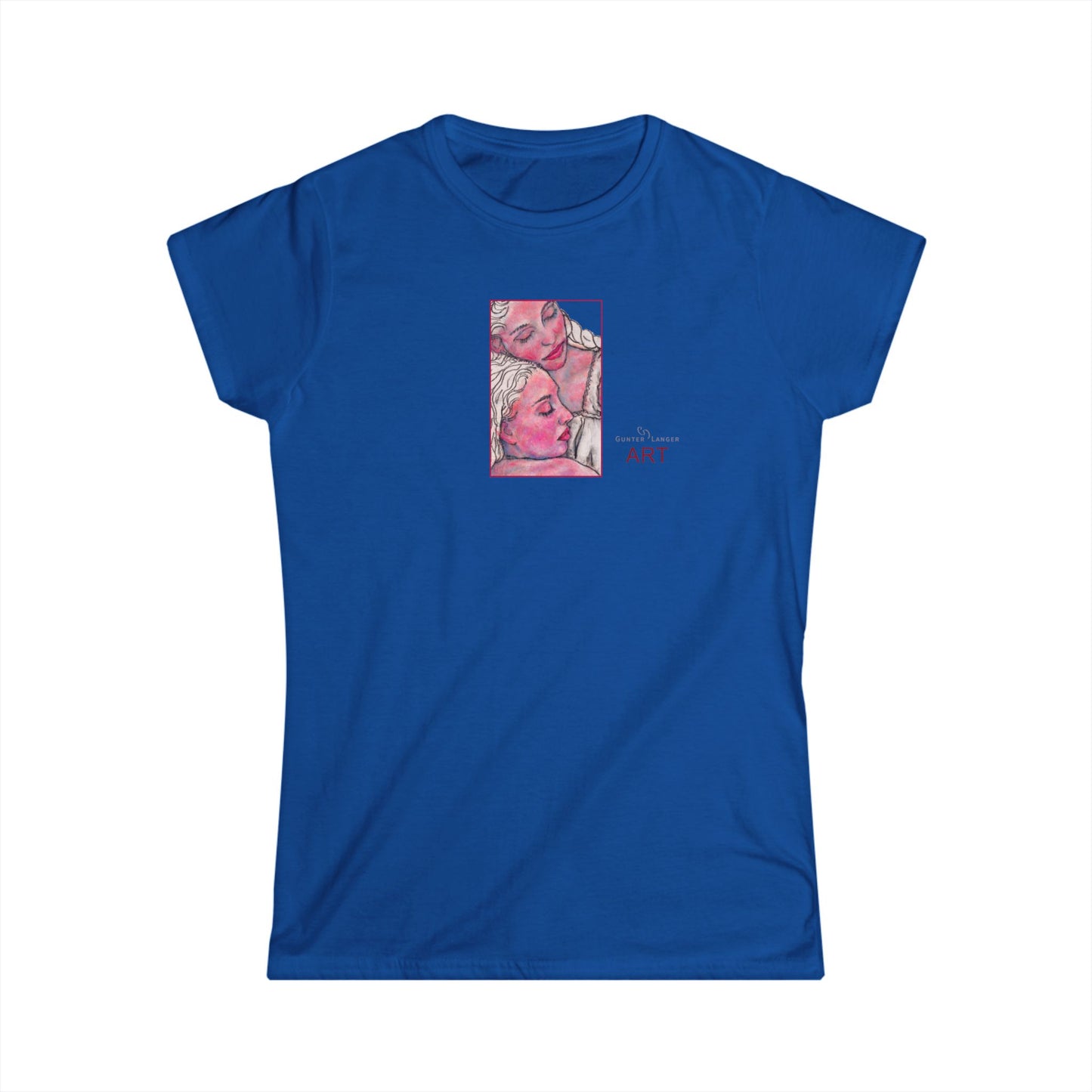 Women's Softstyle Tee - Motiv: Front, Zuflucht, H 14 cm (klein) & Rückseite Zuflucht, H 34,5 cm (groß)
