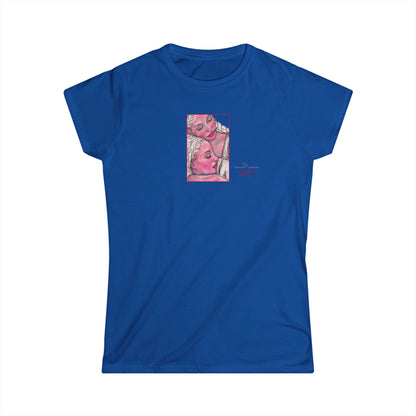 Women's Softstyle Tee - Motiv: Front, Zuflucht, H 14 cm (klein) & Rückseite Zuflucht, H 34,5 cm (groß)