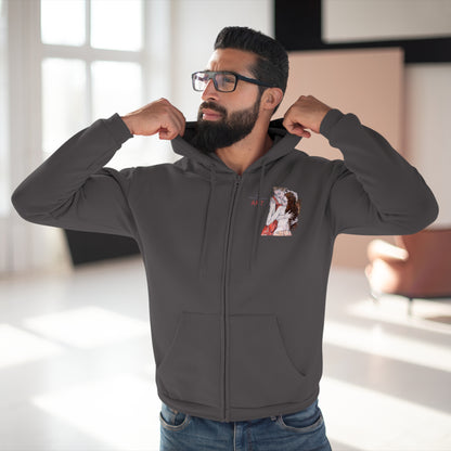 Unisex Hooded Zip Sweatshirt - Motiv: Front Bei dir, H 11 cm & Rückseite Bei dir, H 49 cm
