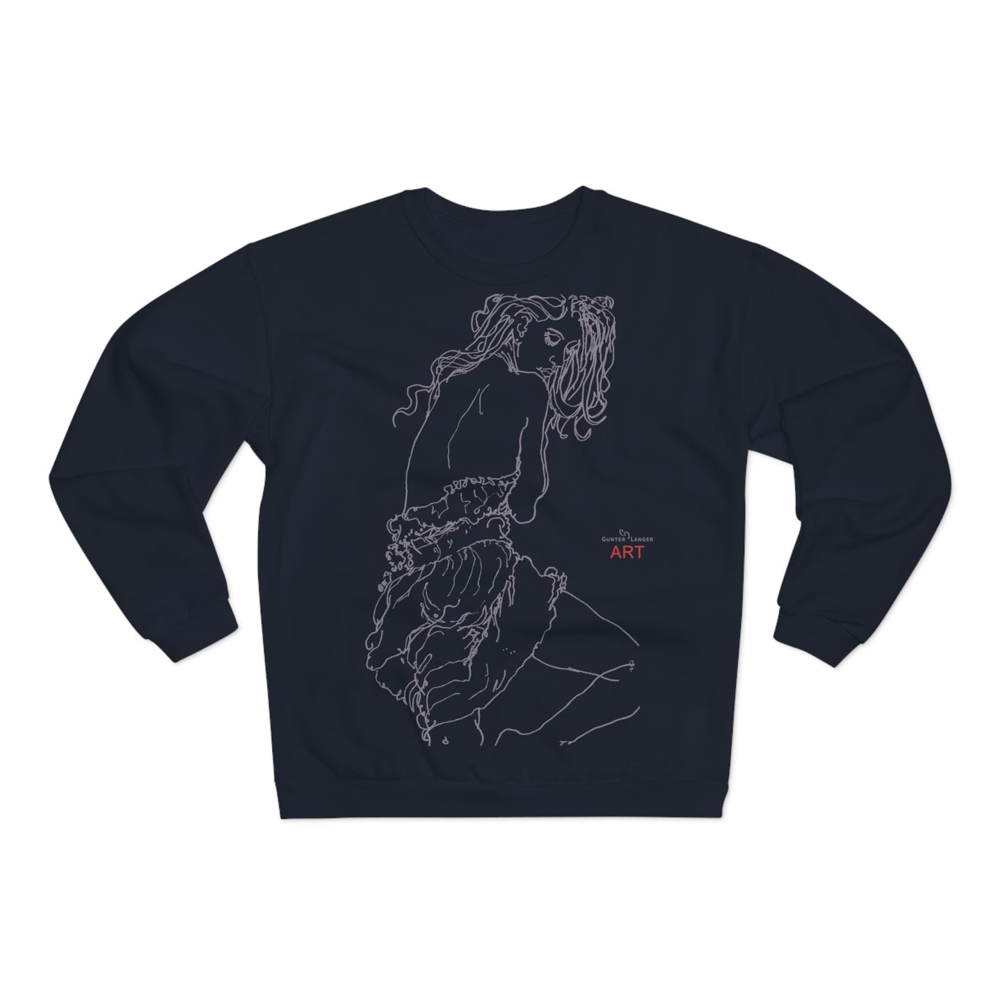 Unisex Sweatshirt - Motiv: Front Giselle H49 cm & Rückseite Giselle,  H49 cm (grau)