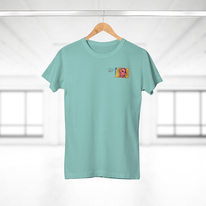 Single Jersey Women's T-shirt - hell - Motiv: Maria, Ausschnitt, H 5 cm