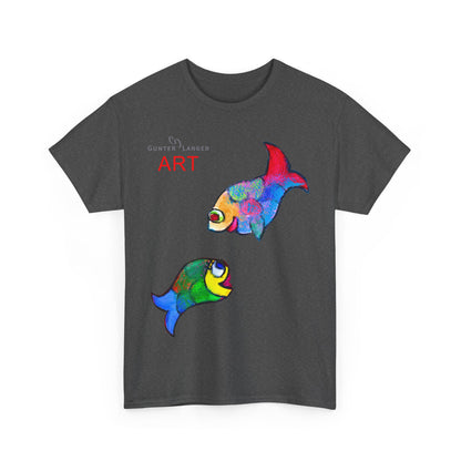 Unisex Heavy Cotton Tee - Motiv: Front Zwei Fische zueinander