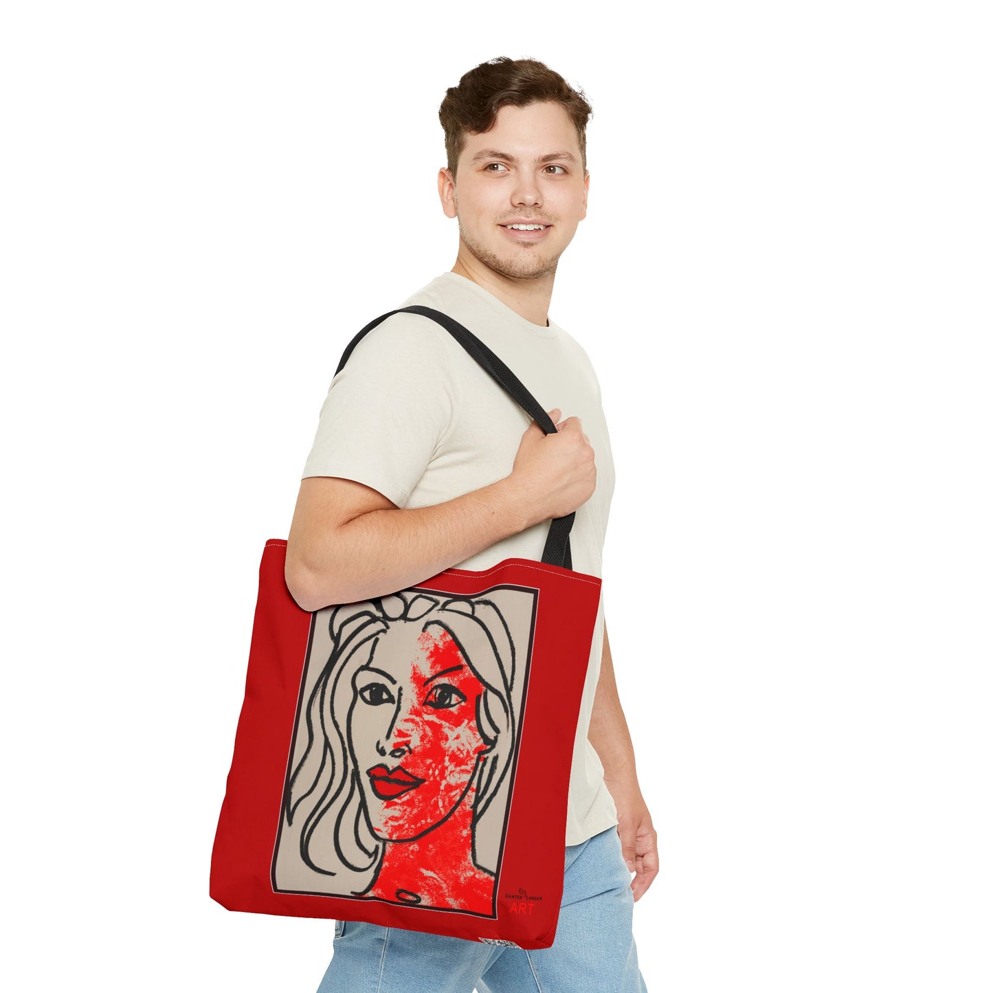 Tote Bag (AOP) - Motiv: Front Louisa & Rückseite Louisa 37cm, Rot