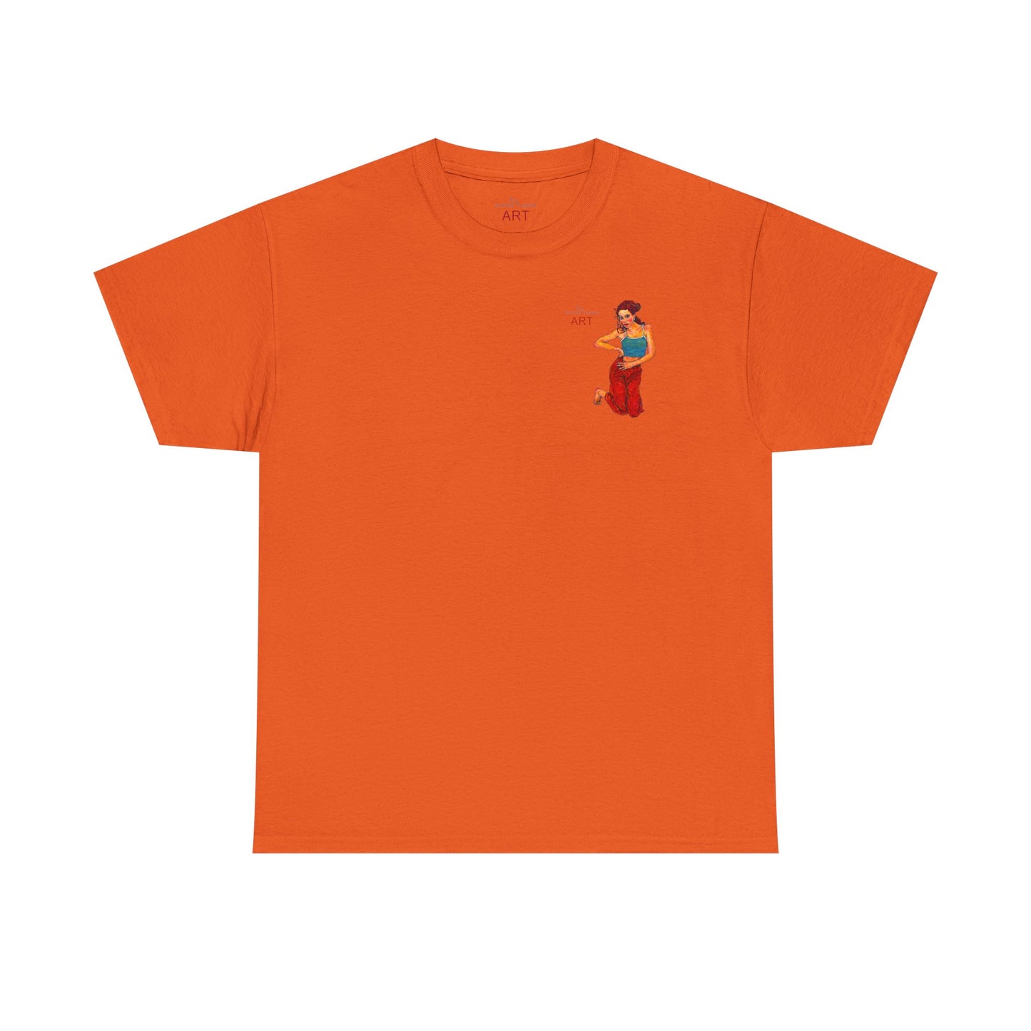 Unisex Heavy Cotton Tee - Motiv: Front, Lea, H 13cm, Neck Label