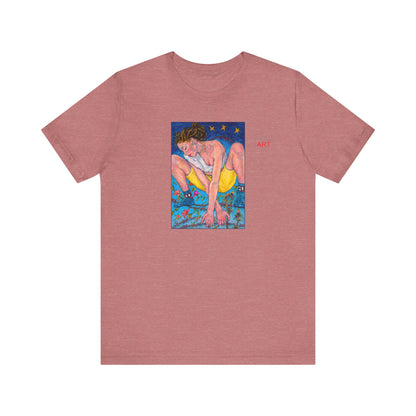 Unisex Jersey Short Sleeve Tee - Motiv: Front Alva, H 26 cm & Rückseite Alva, H 41 cm