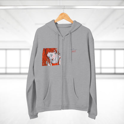 Unisex Hooded Zip Sweatshirt - Motiv: Front Julia (Ausschnitt) & Rückseite Julia