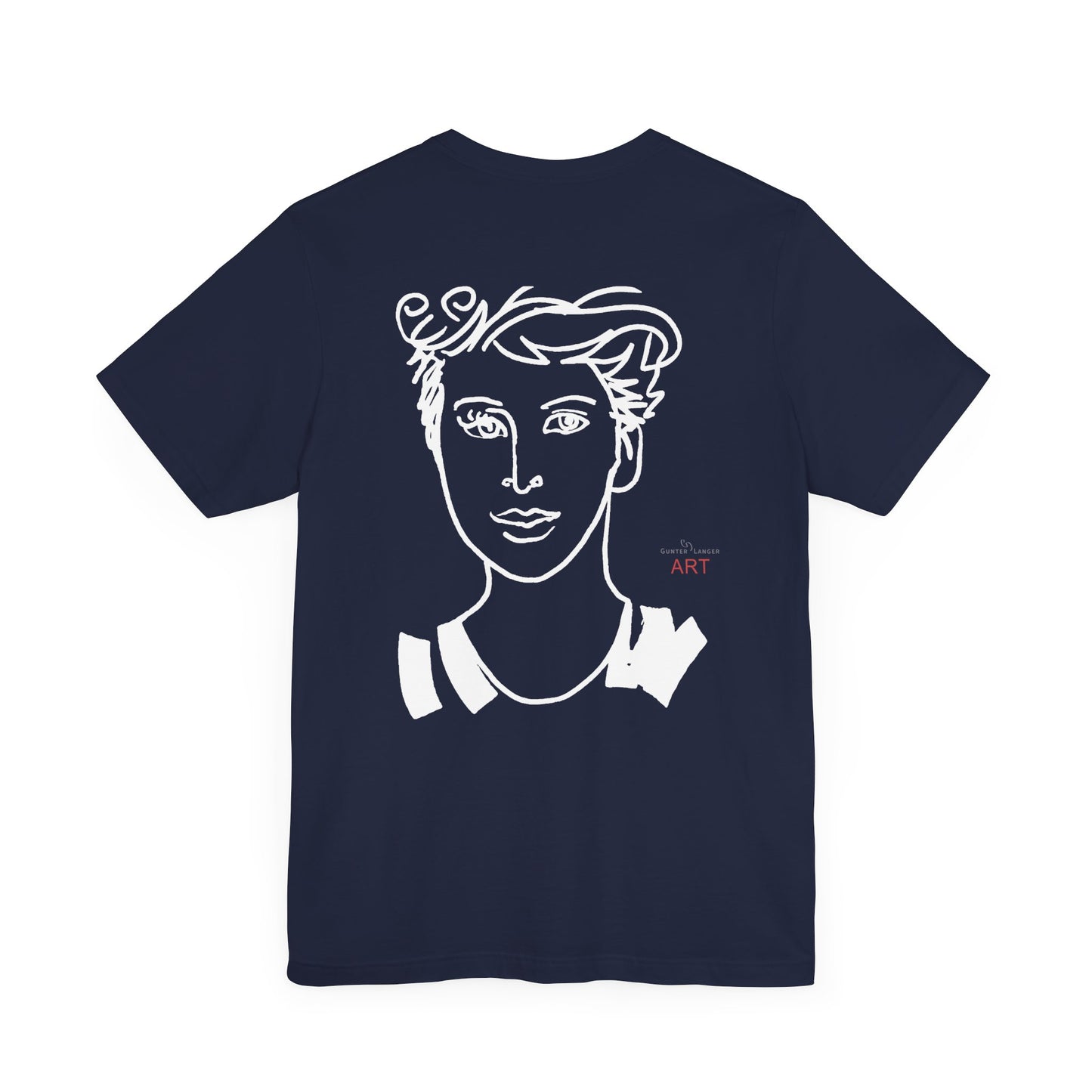 Unisex Jersey Short Sleeve Tee - Motiv: Front H 24,5 cm Lars.  & Rückseite Lars, H 38 cm (weiß)