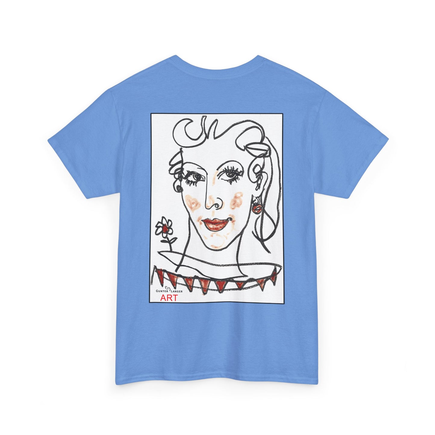 Unisex Heavy Cotton Tee - Motiv: Front Logo & Rückseite Lina, Neck Label