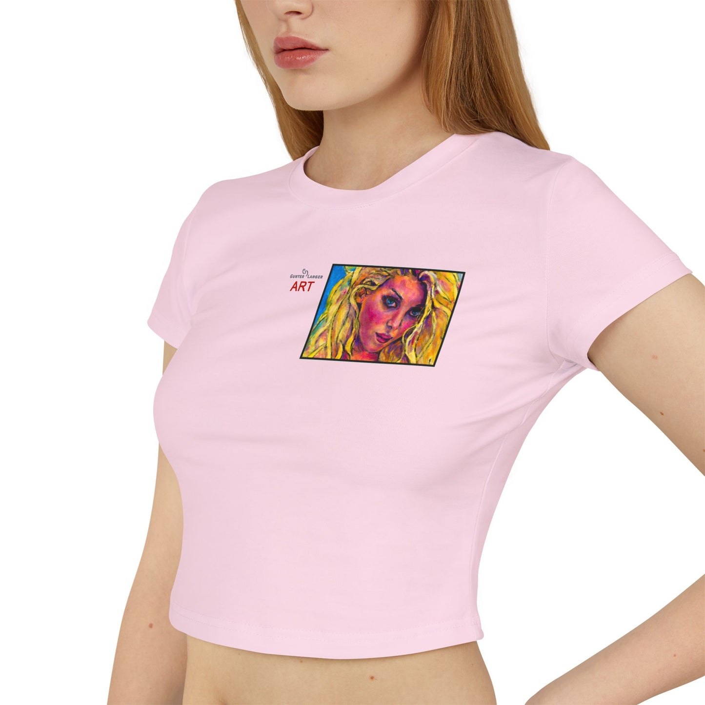 Women's Baby Tee - Motiv: Front Mascha, H36 cm & Rückseite Mascha, H 9,5 cm