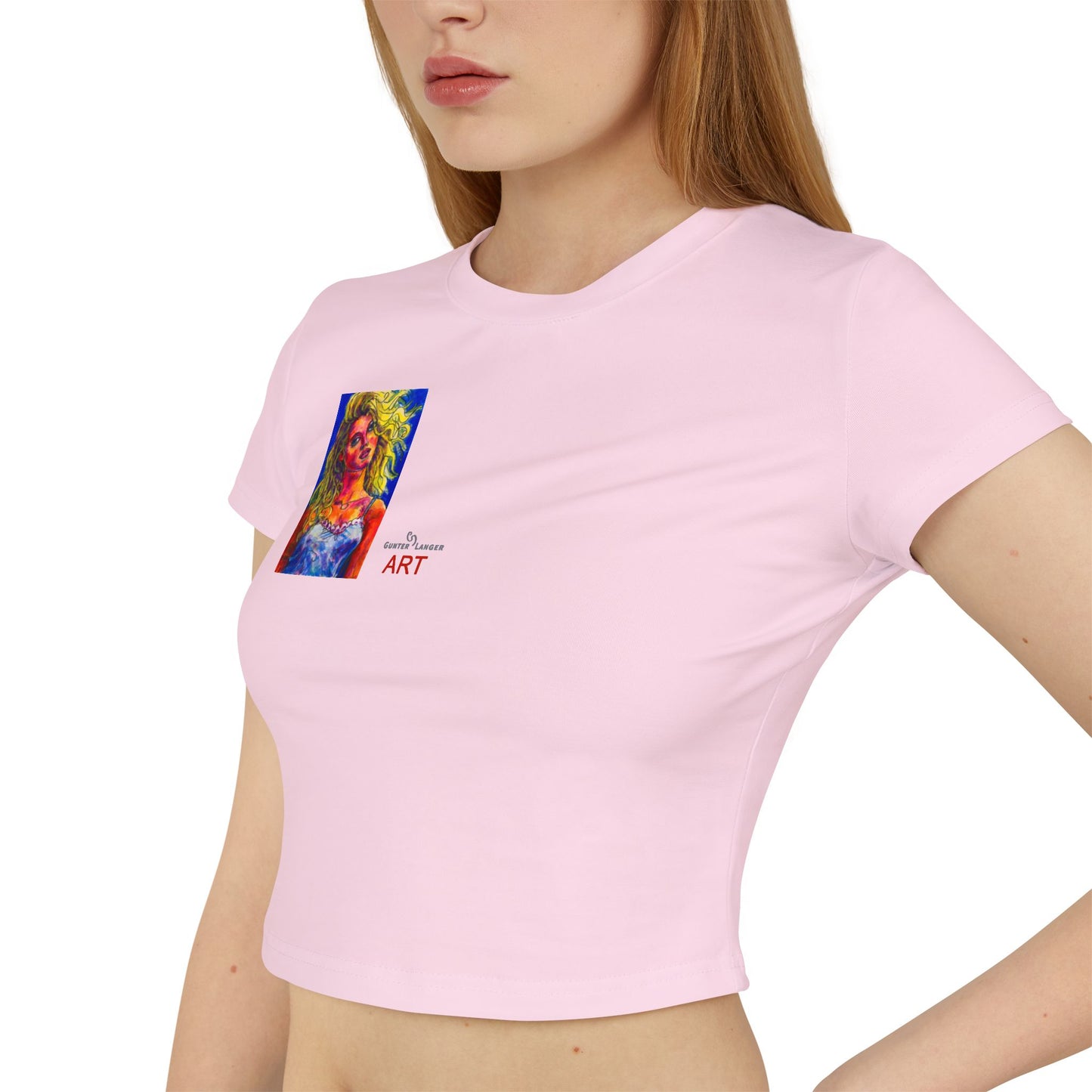 Women's Baby Tee - Motiv: Front Mascha, H36 cm & Rückseite Mascha, H 9,5 cm