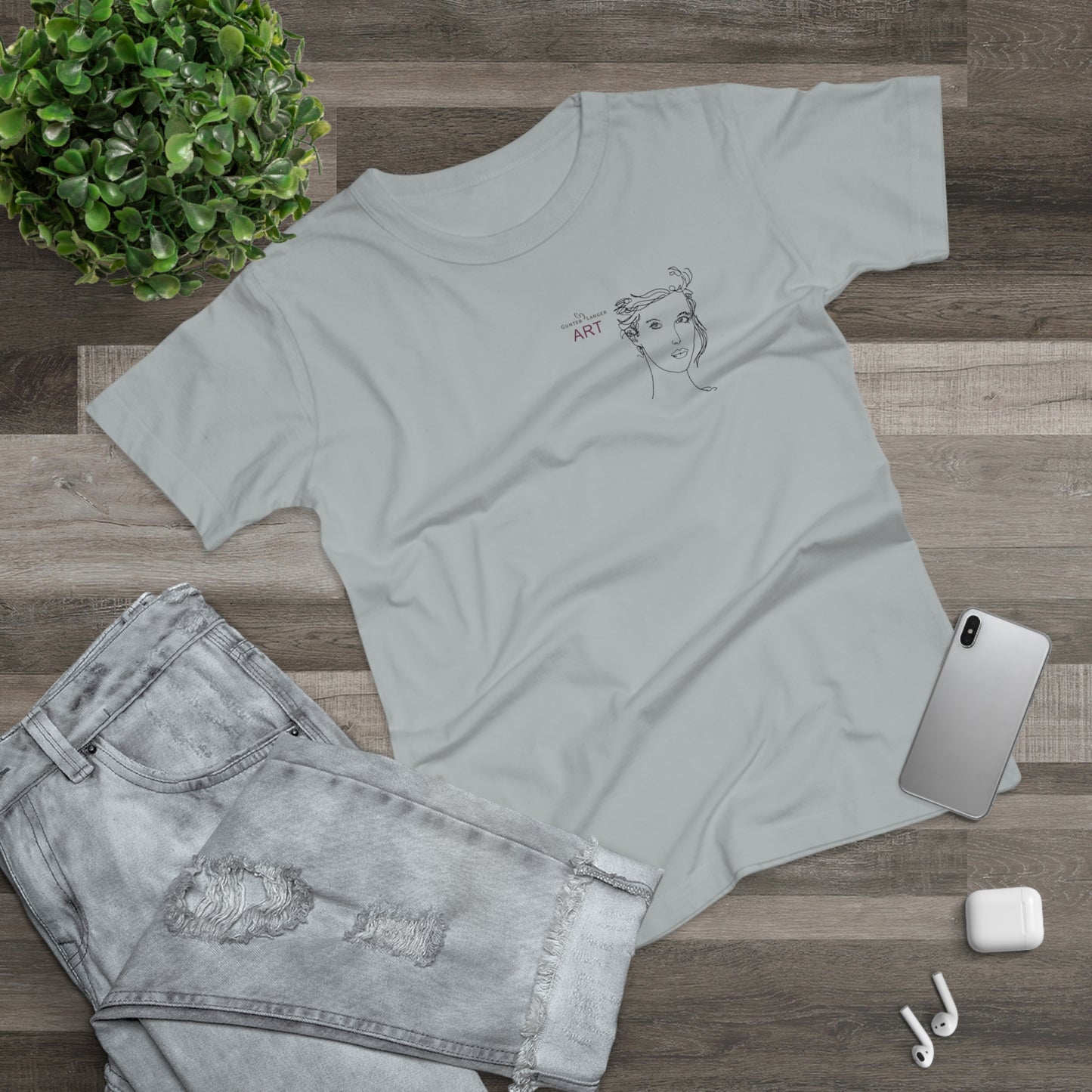 Single Jersey Women's T-shirt - hell - Motiv: Helena, H 11,5 cm