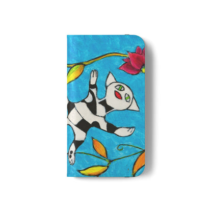 Flip Cases - Motiv: Gescheckte Katze schwebt