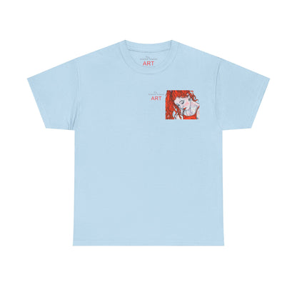 Unisex Heavy Cotton Tee - Motiv:  Front Julia, Ausschnitt & Rückseite Julia, H 49 cm, Aura, N-Label