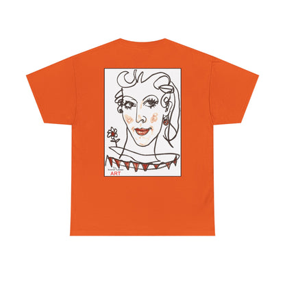 Unisex Heavy Cotton Tee - Motiv: Front Logo & Rückseite Lina, Neck Label