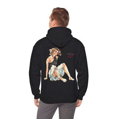 Unisex Heavy Blend™ Hooded Sweatshirt - Motiv Frontseite "Rosa", H 28 cm & Rückseite "Rosa", H 34 cm