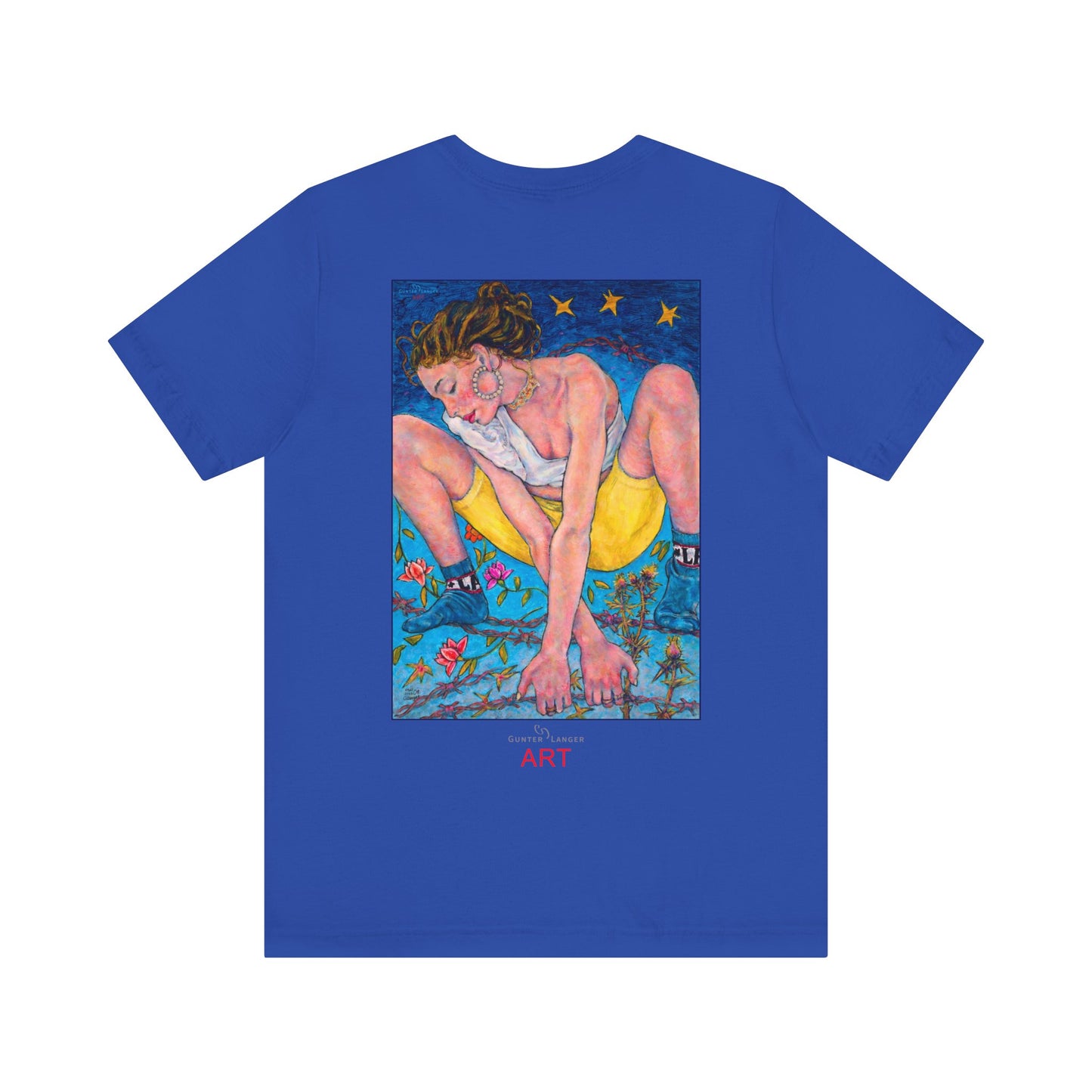 Unisex Jersey Short Sleeve Tee - Motiv: Front Alva, H 26 cm & Rückseite Alva, H 41 cm