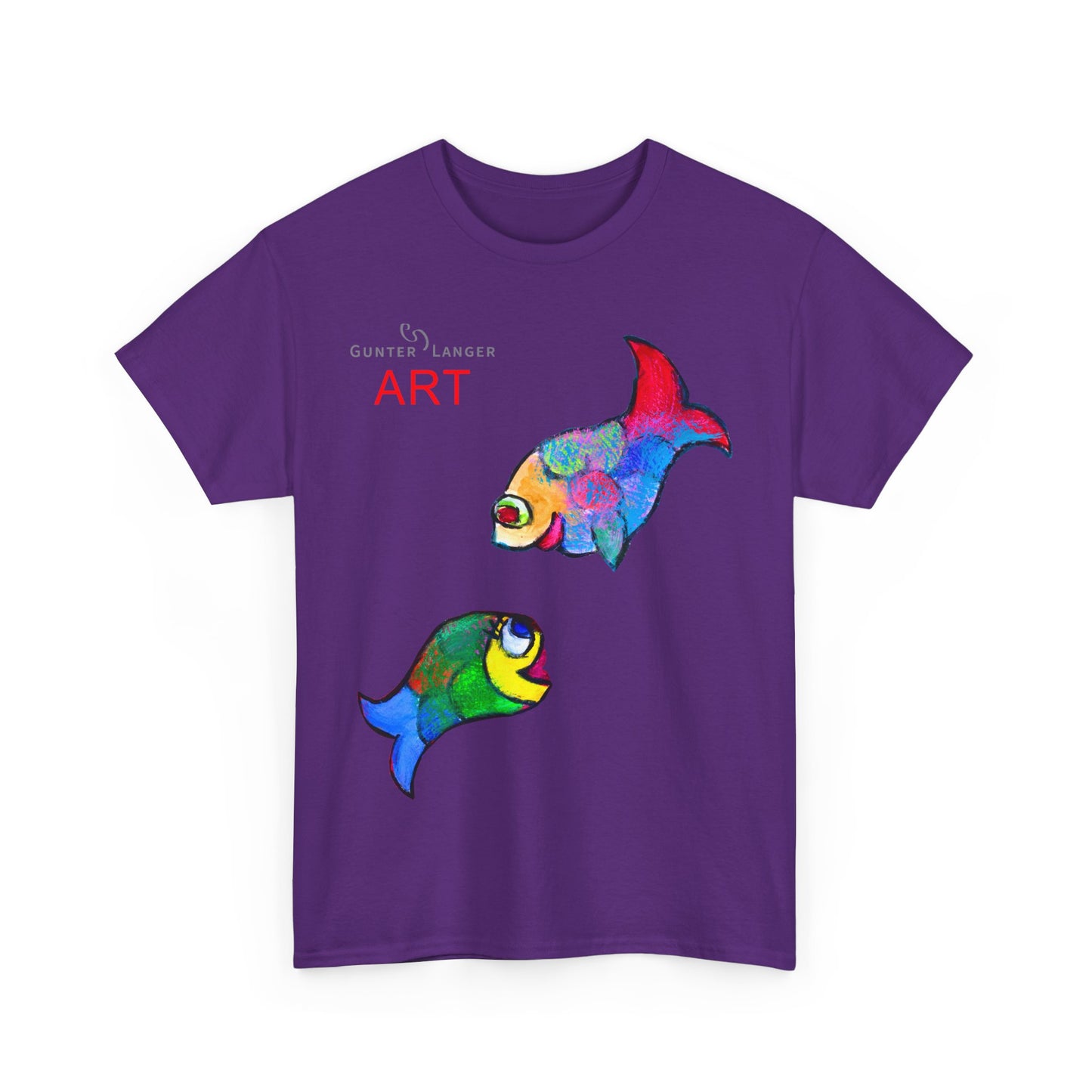 Unisex Heavy Cotton Tee - Motiv: Front Zwei Fische zueinander