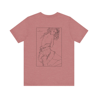 Unisex Jersey Short Sleeve Tee - Motiv: Rückseite Giselle, Kasten, H 40 cm