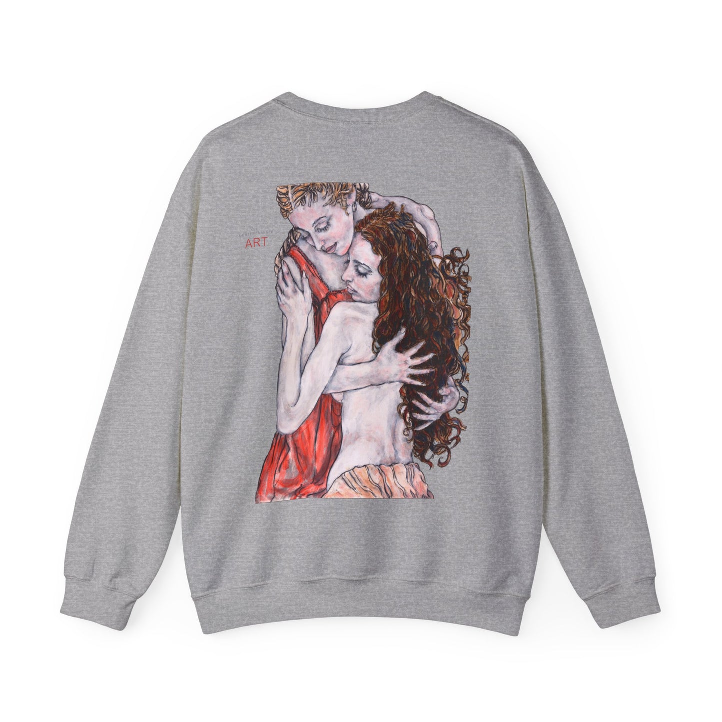Unisex Heavy Blend™ Crewneck Sweatshirt - Motiv: Front Bei dir (Ausschnitt) & Rückseite Bei dir H 43 cm