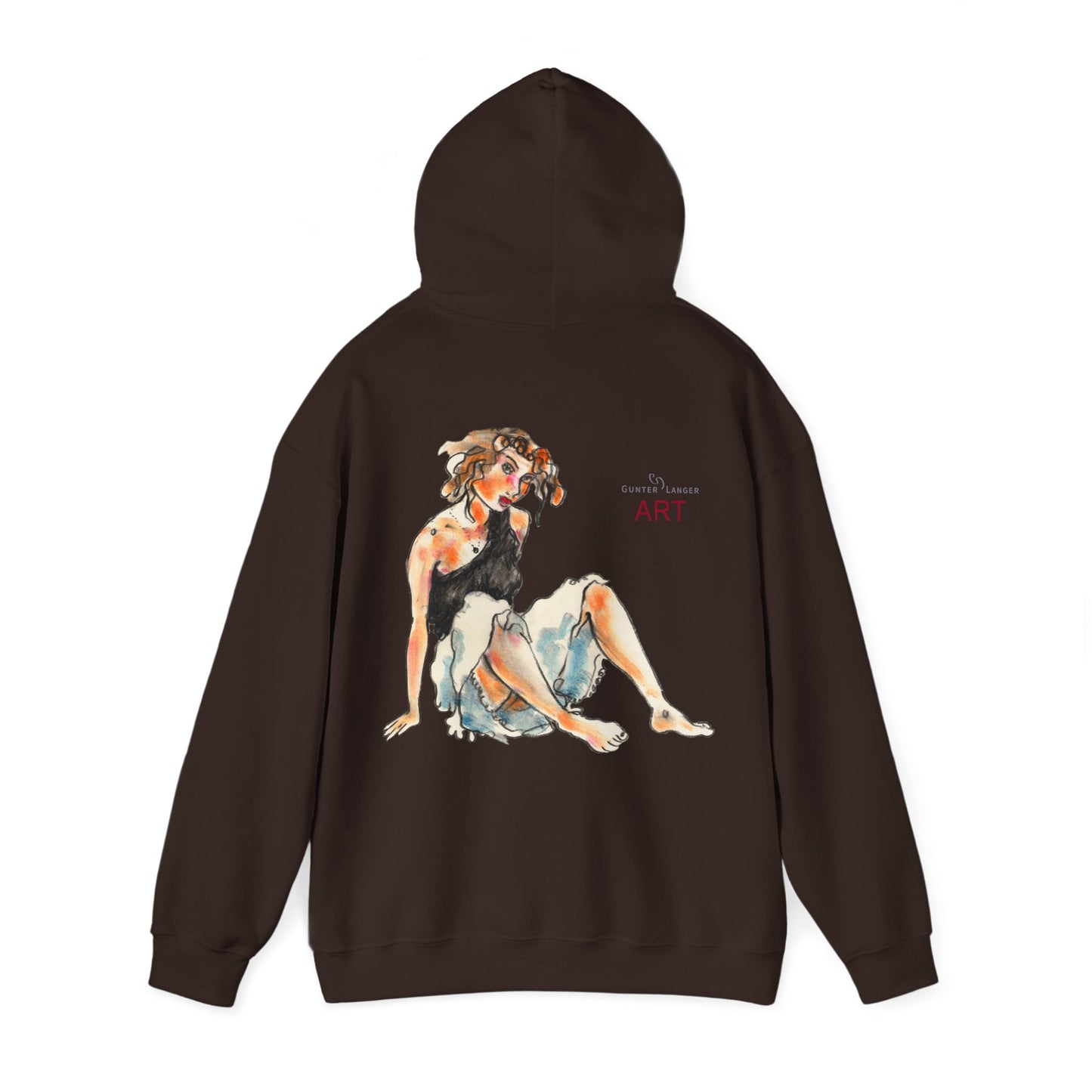 Unisex Heavy Blend™ Hooded Sweatshirt - Motiv Frontseite "Rosa", H 28 cm & Rückseite "Rosa", H 34 cm