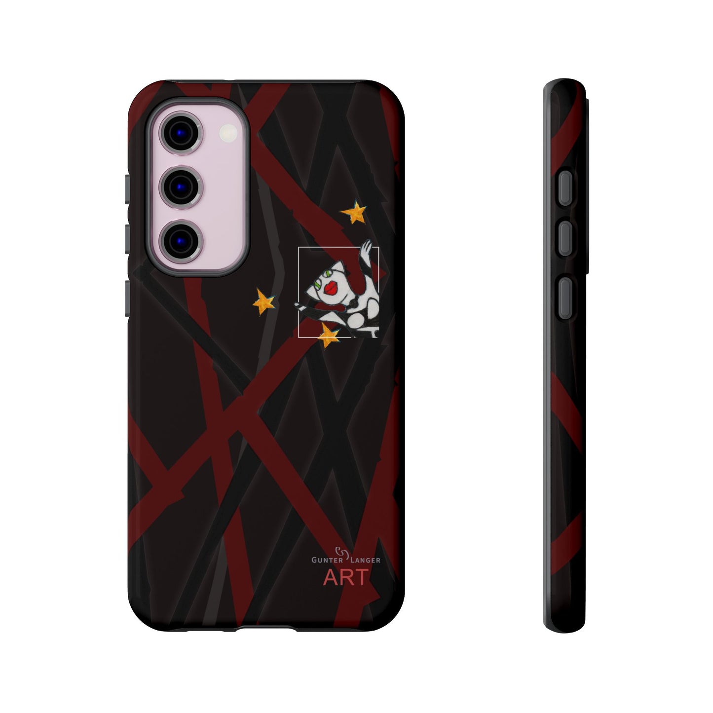 Tough Cases - Google Pixel - Samsung Galaxy - Motiv:  "Miau" klein H 8 cm, Sternenhimmel, Mikado3